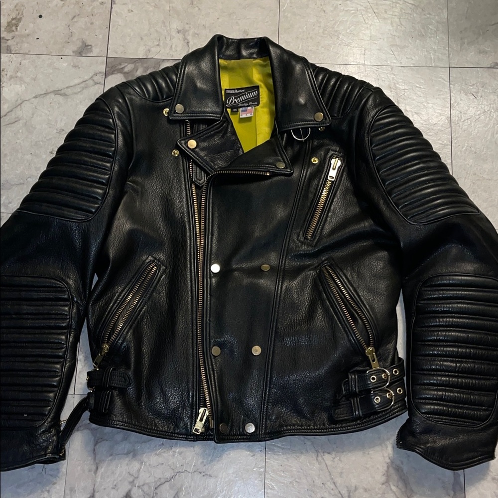Scott Black Leather Motorcycle Jacket